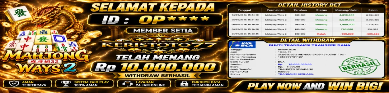 bukti transfer kemenangan member